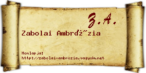 Zabolai Ambrózia névjegykártya
